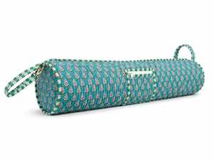 Bolsa de algodón hecha a mano para colchoneta de yoga, estampado floral, con cremallera, ligera, para llevar al hombro, para gimnasio y estudio - Product Image 4