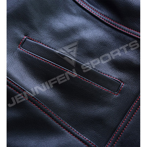 Gilet et veste sans manches en cuir pour homme, coupe diamant, best-seller, hiver, moto, poches avant, doublure intérieure en bandana - Product Image 3