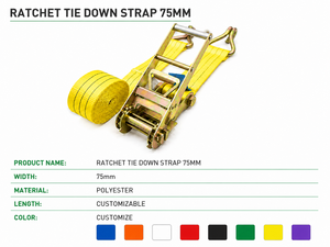 Sangle à cliquet en polyester haute ténacité certifiée CE PROVINA, longueur personnalisée (25 mm-100 mm) pour la fixation de cargaisons de camions, usage intensif - Product Image 3