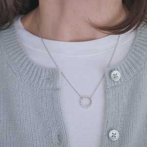 Collares con Colgante de Círculo Abierto de Diamantes, Redondos, Cultivados en Laboratorio, Cadena de Oro Sólido de 14K y 18K, 16 y 18 Pulgadas, Joyería Fina Delicada para Uso Diario - Product Image 4
