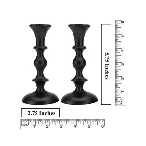 Juego de 2 Portavelas Cónicos de Aluminio Blanco Mate Estilo Nórdico, con Aspecto de Madera, para el Hogar Escandinavo - Product Image 5