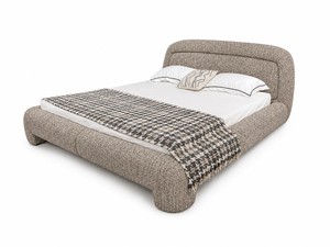 Lit plateforme italien rembourré de luxe moderne |   Cadre de lit en tissu design taille king size |   Meubles de chambre contemporains - Product Image 3