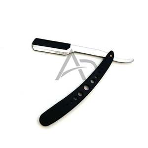 Silver Black Barber <b>Razor</b> <b>For</b> <b>Men</b> Replaceable Blade Dual Tone Straight Edge Stainless Steel Blade Cutthroat <b>Razor</b> - Product Image 2