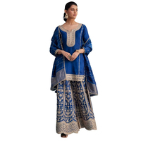 Robes ethniques pour femmes, Salwar Kameez pakistanais, écologiques, à taille naturelle, avec dentelle douce, broderies et boutons, col en V, pour fêtes en extérieur