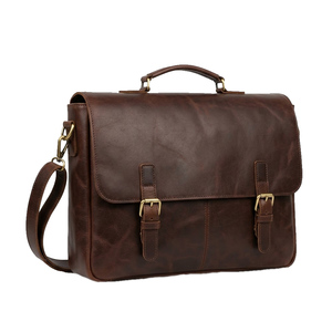 Sac messager en cuir, sacoche bandoulière compatible ordinateur portable, style vintage, sangle réglable pour homme et femme, travail, voyage, bureau - Product Image 1