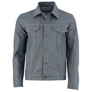 High Quality Custom <b>Men's</b> Grey Denim <b>Jacket</b> Slim Fit Vintage Streetwear Casual Cotton Button Up <b>Trucker</b> Jean <b>Jackets</b> <b>Men</b> - Product Image 3
