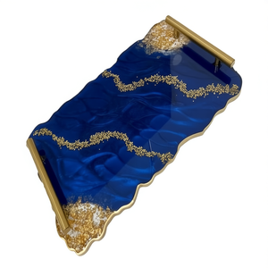Handmade Modern <b>Epoxy</b> Resin Serving Tray Elegant Design for Coffee <b>Table</b> and Home Decoration - Product Image 2