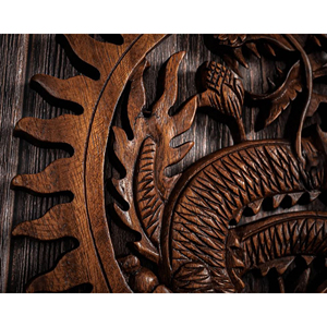 Handmade Wooden Dragon Collectible Figurine Premium Carved Dragon Home Ornament Wholesale Wood Dragon Sculpture Factory - Product Image 3