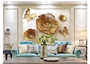 Juego de Esculturas de Follaje en Metal 3D, Chapado en Oro, Decoración de Pared Extra Grande para el Hogar, Estilo Glam - Product Image 5