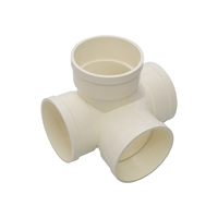 Raccords de tuyauterie PVC à bride en T croisée, connecteur 4 voies pour système d'évacuation des eaux usées, joint en T double, coude à 45 degrés, durable et de haute qualité