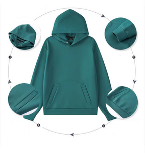 เสื้อฮู้ดผู้ชายสีพื้น ทรงปกติ ผ้าฝ้ายเฟรนช์เทอร์รี่ สวมใส่สบายๆ สำหรับฤดูใบไม้ร่วง มีกระเป๋า ดีไซน์ระบายอากาศ แขนยาว - Product Image 1