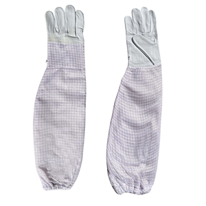 Gants d'apiculture à poignets élastiques en cuir, manches longues, résistants aux piqûres pour apiculteurs, fourniture OEM - Product Image 1