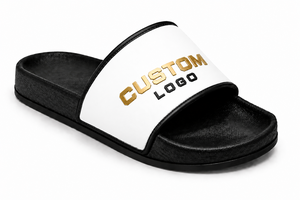 Sandales personnalisées avec logo pour hommes, noir et blanc, en EVA, pour l'intérieur, été, antidérapantes, à bout ouvert, faciles à enfiler - Product Image 2