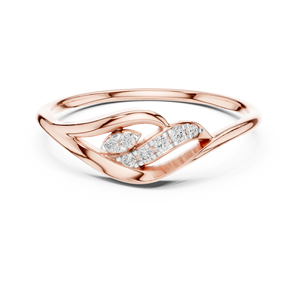 Anillo de Diamantes Redondos Cultivados en Laboratorio SERENITY FLOW, Oro Amarillo de 18 Quilates con Baño de Rodio, Estilo Minimalista, para Compromiso, Fiestas, Regalos para Mujer - Product Image 6