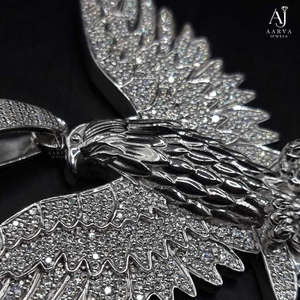จี้เงินรูปนกอินทรีประดับเพชรโมอิสซาไนต์ AARVA JEWELS ระดับ VVS ดีไซน์เท่ห์สไตล์ฮิปฮอป เหมาะสำหรับงานปาร์ตี้ ใช้ได้ทั้งผู้หญิงและผู้ชาย เงินแท้ 925 - Product Image 6