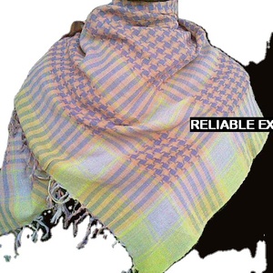 Purple Black Plaid Triangular Scarf Cotton Flannel Unisex Traditional Middle East Style Casual Wear All Seasons - Product Image 5