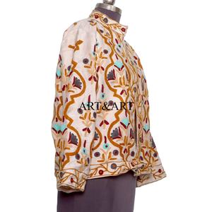 Chaqueta de Mujer Unisex de Alta Calidad, Nuevo Diseño, Terciopelo Suzani Bordado, Ecológico, 100% Algodón, Estilo Boho Hippie Indio - Product Image 4