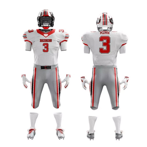 Ensemble d'uniformes de football américain personnalisés, de style différent, couleur unie, manches courtes, couleur personnalisée, sublimation, séchage rapide - Product Image 1