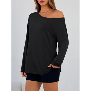 Camisetas Casuales Básicas de Manga Larga con Hombros Descubiertos para Mujer, Tallas Grandes, Personalizadas 2025, B0F9NWK3XT - Product Image 2