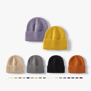 Bonnet unisexe Harry Johnson en tricot côtelé de couleur unie, 100 % acrylique, design décontracté à revers, pour adultes, 56-58 cm - Product Image 1