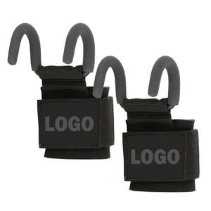 Custom Logo High Quality Weight Lifting Grips with Wrist <b>Band</b> Steel Rod Hooks Padded Strap Pull-ups Anti-Slip Features - Product Image 4