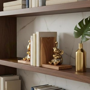 Sheesham Wood Carved Elephant <b>Bookends</b> Wholesale - Moradabad Handicraft - Product Image 5