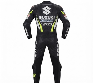 ชุดจั๊มสูทหนังแท้พรีเมียม Suzuki MotoCP Racing 1 ชิ้น/ชุดขับขี่พร้อม Hump Level 2 CE ผลิตตามสั่ง - Product Image 2