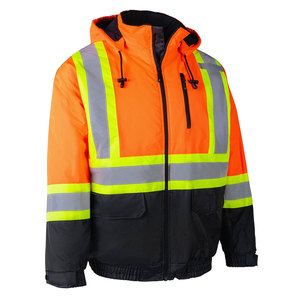 Veste de sécurité hivernale haute visibilité, imperméable, pour travaux de construction industrielle, veste coupe-vent chaude pour travaux de construction - Product Image 4