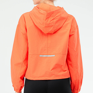 Hot Selling Women's Solid Color Windbreaker Hooded <b>Jackets</b> New Fashion Long Sleeve Cropped <b>Zip</b>-<b>Up</b> Casual Outdoor Sports <b>Jacket</b> - Product Image 2