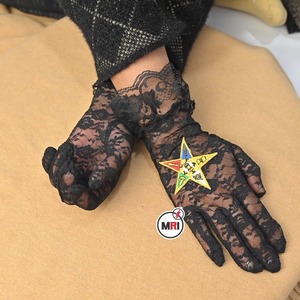 Gants en dentelle OES de haute qualité en gros – Gants en dentelle noirs de l'Ordre de l'Étoile d'Orient - Product Image 6