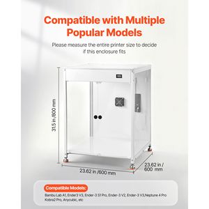 Tenda per Stampante 3D in Acrilico Trasparente Impermeabile, Antipolvere e Ventilata con Protezione a Temperatura Costante - Product Image 3