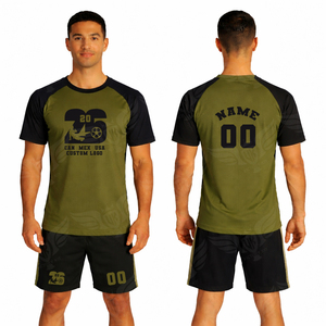 Conjunto de Camiseta y Pantalones Cortos de Fútbol Personalizados para Hombre, Copa 2026, Rojo y Negro, Uniforme de Entrenamiento de Fútbol, Nombre y Número Personalizados, Kit Deportivo - Product Image 2