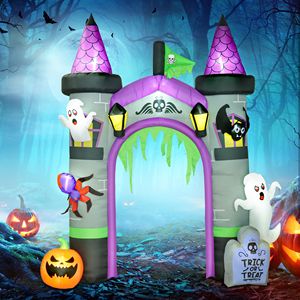 Grande Arco Gonfiabile di Halloween da 3,6 m con Fantasma, Zucca, Ragno e Pipistrello in Resistente Materiale PVC Oxford - Product Image 2