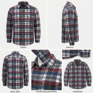 <b>Men's</b> Winter <b>Flannel</b> Shirt <b>Jacket</b> Sherpa Fleece Lined Breathable Waterproof Windproof Casual Outerwear Plus Size Options Plaid - Product Image 3