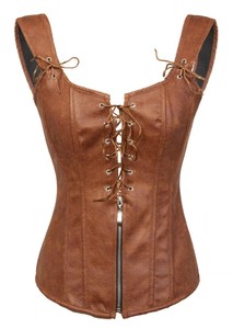 Women's Goth <b>Punk</b> Plus-Size Zipper Leather Lace Corset Shapewear Hip Enhancer Satin Fabric Quick Dry Firm Control Seamless Push - Product Image 6