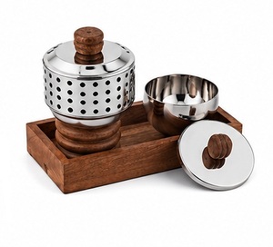 Brass Incense <b>Burner</b> with Sandalwood Base and Perforated Design <b>for</b> Aromatherapy Use All Season - Product Image 6
