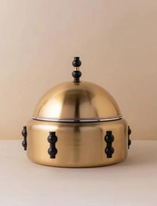 Classic Silver Finished Casserole with Black Lid Perfect for Hot Food Serving <b>Dining</b> <b>Table</b> Display and Guest Entertaining Use - Product Image 3