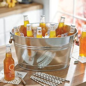 Enfriador de botellas de Metal plateado Enfriador de bebidas decorativo con asas Ideal como TINA de bebida para personalización de cerveza - Product Image 4