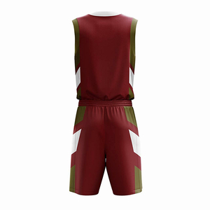 Ensemble de maillot et short de basketball personnalisé pour adultes unisexe, respirant, en polyester, rouge, vert, blanc, impression par sublimation, OEM - Product Image 3