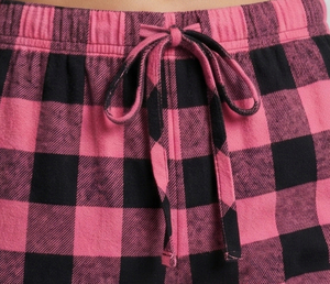 Pantalon de pyjama en flanelle à carreaux pour femme, taille élastique, coupe ample, longueur cheville, 100% coton - Product Image 3