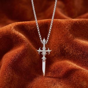 Beverly Hills Sword Cross Pendant 925 <b>Silver</b> Moissanite Hip Hop Necklace Luxury <b>Charm</b> Jewelry for Men Women - Product Image 3