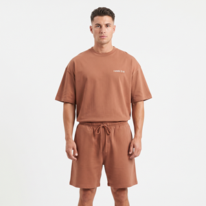 Ensembles courts surdimensionnés de haute qualité, contrastés, personnalisés, vente en gros, t-shirts pour hommes - Product Image 5