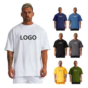 T-shirts surdimensionnés pour hommes 100% coton coupe ample avec petite épaule tombante broderie personnalisée chemises Streetwear conception vierge - Product Image 6