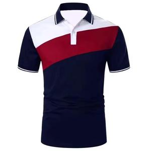 Men's Short Sleeve Color Blocked <b>Polo</b> Shirt Knitted Regular Fit Contrast Trim Casual Style Pink Black <b>White</b> - Product Image 4