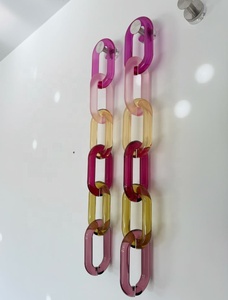 Colorful <b>Resin</b> Chain Links Art Sculpture Handmade Customized Shape Fashion Wall Hanging Ornament Blue Gradient Effect Artizon - Product Image 2