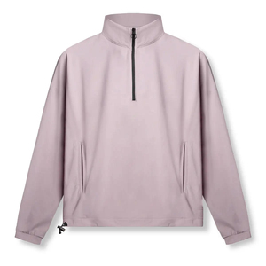 Men's <b>Gym</b> Jacket Lightweight Quarter Zip Pullover Spandex/Polyester Stand Collar Loose Waterproof Windproof Mock Neck <b>Sweatshirt</b> - Product Image 5