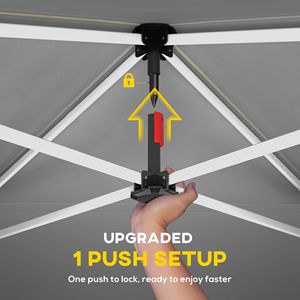 Tenda a Baldacchino Bianca 9.6 X 9.6 ft con Pareti Laterali, Montaggio Istantaneo con Un Solo Tocco, Protezione UPF50+, Riparo Portatile - Product Image 5