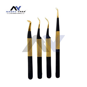 Juego de Pinzas de Precisión con Punta de Fibra de Acero Japonés, 4 Herramientas Profesionales BMG para Extensiones de Pestañas, para Uso Estético - Product Image 2