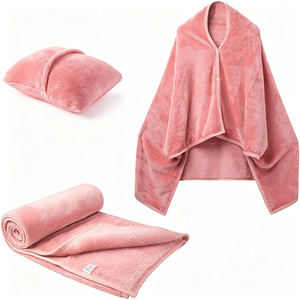 Modern Solid <b>Flannel</b> Wearable All Season Machine <b>Wash</b> Blanket - Product Image 5