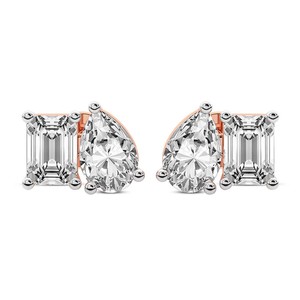 Pendientes de Diamantes Cultivados en Laboratorio Double Delight con Corte Esmeralda y Pera, Hermosas Joyas con Certificado IGI para Mujer - Product Image 5